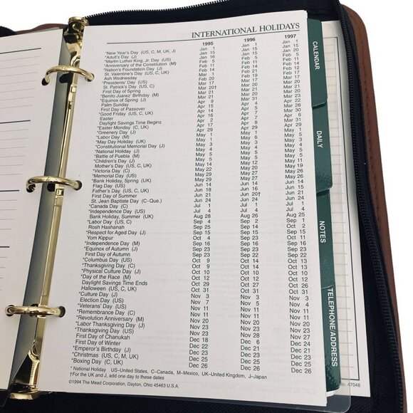 CAMBRIDGE Planner Organizer Zip Around Binder 8x10.25" Vintage w/ some Inserts - Picture 6 of 10